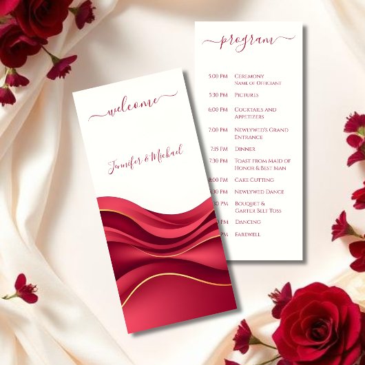 Burgundy Wedding Programmakaart
