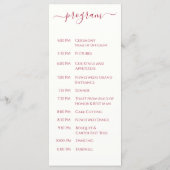 Burgundy Wedding Programmakaart (Achterkant)