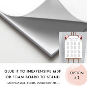 Burgundy Wedding Reception 16 Seating Chart Sign Poster
