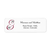 Burgundy Wedding Return-adres Etiket (Voorkant)