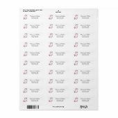 Burgundy Wedding Return-adres Etiket (Full Sheet)