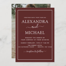 Burgundy Wedding Romantic Fotouitnodiging