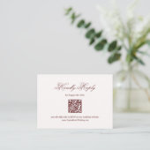 Burgundy Wedding RSVP  Informatiekaartje (Staand voorkant)