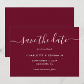 Burgundy Wedding Save The Date (Voorkant / Achterkant)