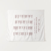 Burgundy Wedding Seating Chart Alphabetical Fabric Wandkleed (Voorkant (horizontaal))