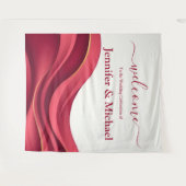 Burgundy Wedding Sign Wandkleed (Voorkant (horizontaal))