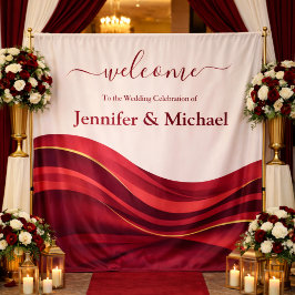 Burgundy Wedding Sign Wandkleed