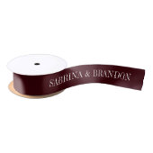 Burgundy Wedding Single Inscription Custom Names Satijnen Lint (Spoel)