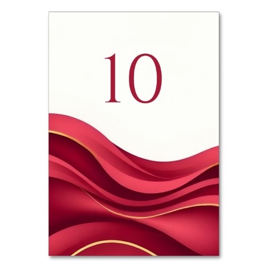 Burgundy Wedding Table Number Kaart (Voorkant)