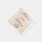 Burgundy Wedding Text Light Floral Servetten (Hoek)