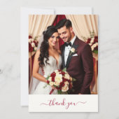 Burgundy Wedding Thank You Card Bedankkaart (Voorkant)