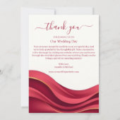 Burgundy Wedding Thank You Card Bedankkaart (Achterkant)