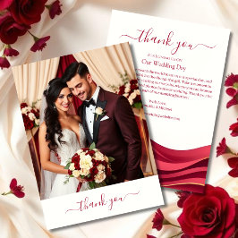 Burgundy Wedding Thank You Card Bedankkaart