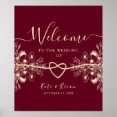 Burgundy Wedding Welcome Poster (Voorkant)