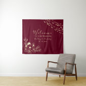 Burgundy Wedding Welcome Wandkleed (In Situ (horizontaal))