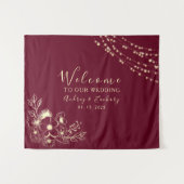 Burgundy Wedding Welcome Wandkleed (Voorkant (horizontaal))