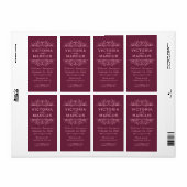 Burgundy Wedding Wine Bottle Monogram Favor Labels (Full Sheet)