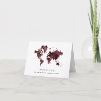 Burgundy-Wereldkaart | Elegant Travel Theme Wedden