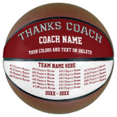 Burgundy White All Player's Basketball for Coach Basketbal (Voorkant)