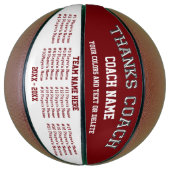 Burgundy White All Player's Basketball for Coach Basketbal (Verticaal)