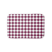 Burgundy White Checker Diamond Pattern Badmat (Voorkant)