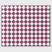 Burgundy White Checker Diamond Pattern Cadeaupapier (Vlak)