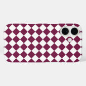Burgundy White Checker Diamond Pattern Case-Mate iPhone Case (Achterkant (horizontaal))