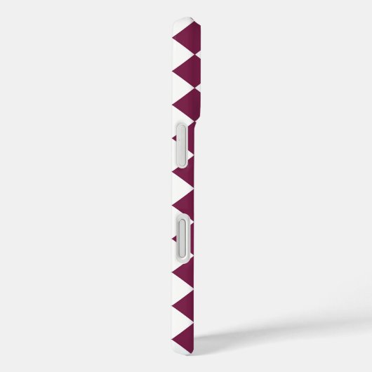 Burgundy White Checker Diamond Pattern Case-Mate iPhone Case (Achterkant / Rechts)