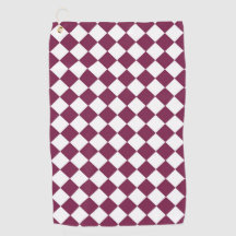 Burgundy White Checker Diamond Pattern