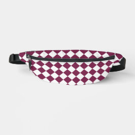 Burgundy White Checker Diamond Pattern Heuptasje