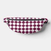 Burgundy White Checker Diamond Pattern Heuptasje (Liggend)
