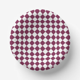 Burgundy White Checker Diamond Pattern Papieren Kommen