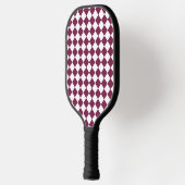 Burgundy White Checker Diamond Pattern Pickleball Paddle (Links)