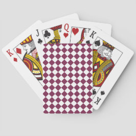 Burgundy White Checker Diamond Pattern Pokerkaarten