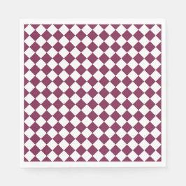 Burgundy White Checker Diamond Pattern Servet