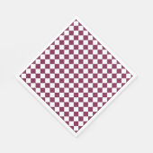 Burgundy White Checker Diamond Pattern Servet (Hoek)