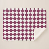 Burgundy White Checker Diamond Pattern Sherpa Deken (Voorkant (horizontaal))