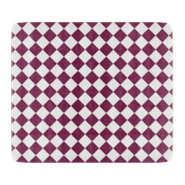 Burgundy White Checker Diamond Pattern Snijplank