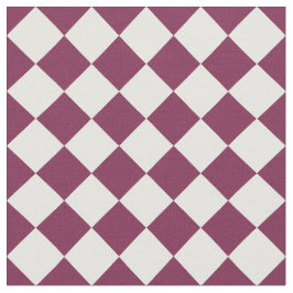 Burgundy White Checker Diamond Pattern Stof