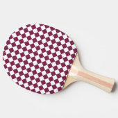 Burgundy White Checker Diamond Pattern Tafeltennisbatje (Zijkant)