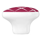 Burgundy White Diamond Pattern Keramische Knop (Zijkant)