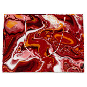 Burgundy White Digital Fluid Art Groot Cadeauzakje (Voorkant)