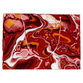 Burgundy White Digital Fluid Art Groot Cadeauzakje (Achterkant)