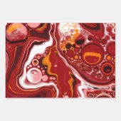 Burgundy White Digital Fluid Art Inpakpapier Vel (Voorkant)