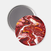 Burgundy White Digital Fluid Art Magneet (Voorkant / Achterkant)