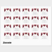 Burgundy & White Elegant Wedding Dank je Vierkante Sticker (Vel)