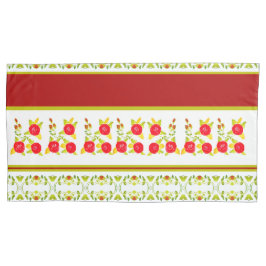 Burgundy White en Lime Green Kussensloop