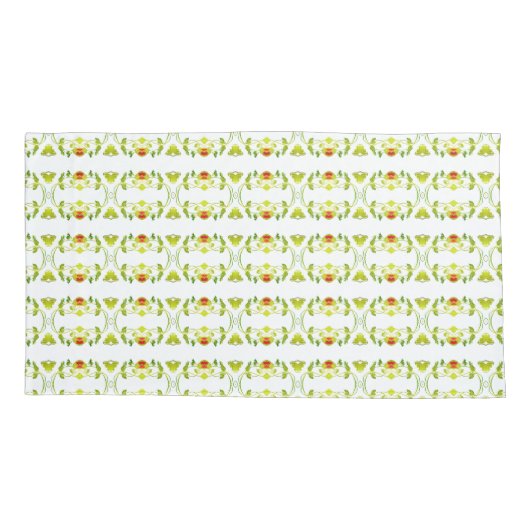 Burgundy White en Lime Green Kussensloop (Achterkant-Links)