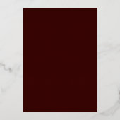 Burgundy & White Flowers Roos Gold Foil Wedding Folie Uitnodiging (Achterkant)