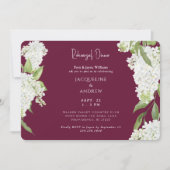 Burgundy White Hydrangeas Rehearsal Dinner Kaart (Voorkant)